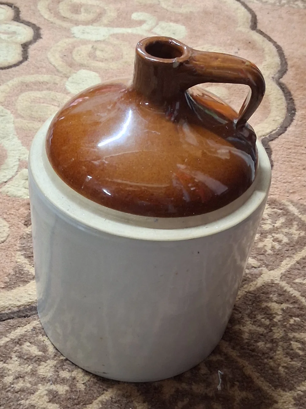 Brown & Cream Vintage Western Stoneware Jug